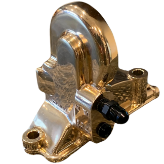 Polished & Clear Coated Bronze Oil Filter Bracket Kit